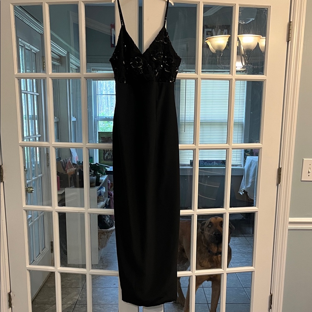 Elegant Black Sequin Gown